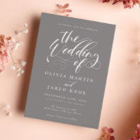Elegant Calligraphy Classic Wedding Invitation