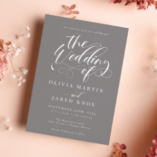 Elegant Calligraphy Classic Wedding Invitation