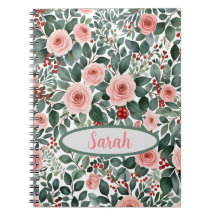 Elégant Carnet Aquarelle rose Roses