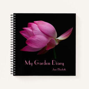 Élégant Carnet botanique rose et noir