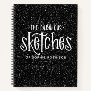 Elégant carnet de croquis de Parties scintillant n