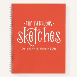 Elégant carnet de croquis Monogramme Votre nom