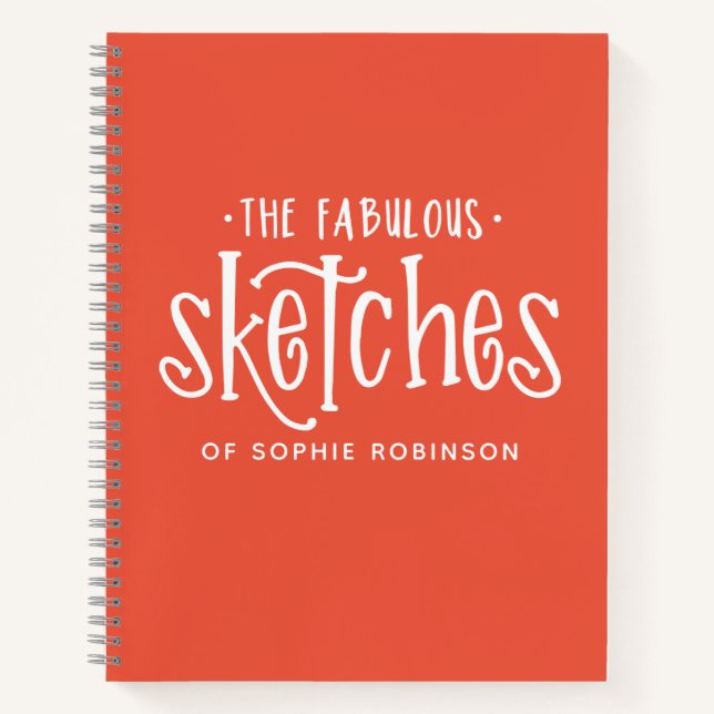 Elégant carnet de croquis Monogramme Votre nom (Devant)