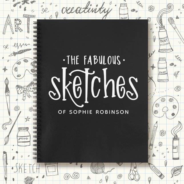 Elégant carnet de croquis noir blanc (Créateur téléchargé)