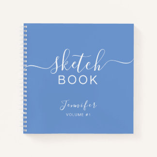 Elégant carnet de croquis Votre nom Script Dusty B