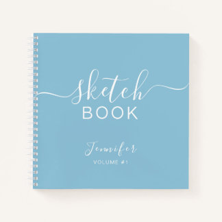 Elégant carnet de croquis Votre nom Script Light B
