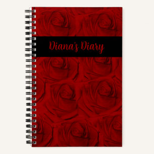 Élégant Carnet de journal des roses rouges