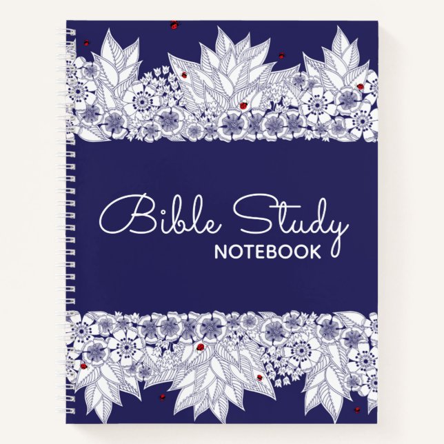 Élégant Carnet de la Bible Bleue Blanche (Devant)