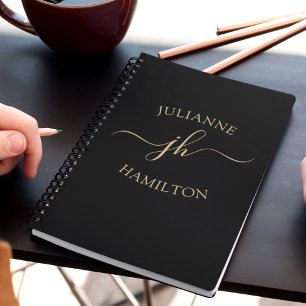 Élégant Carnet de nom de script initial du monogra