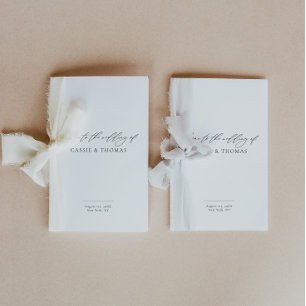 Élégant carnet de programme de mariage, commande d