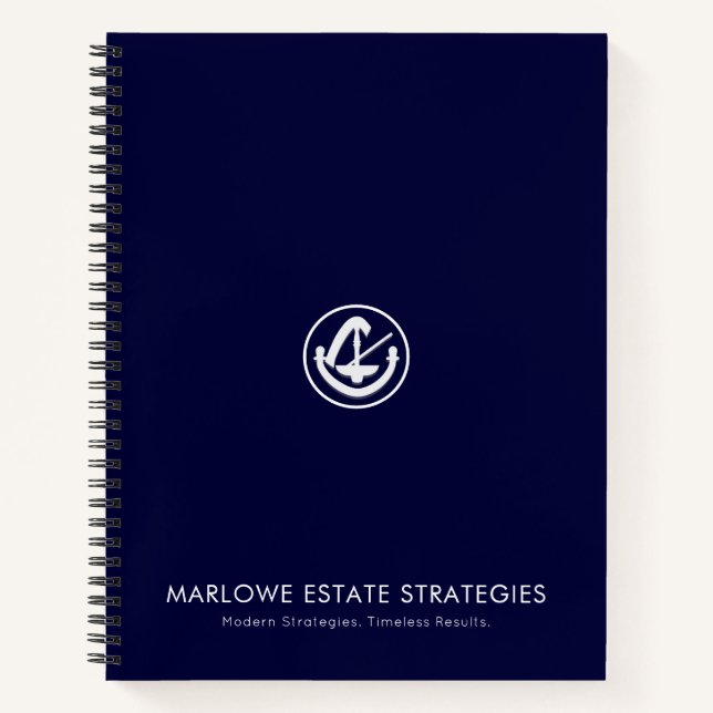 Elégant Carnet de thème juridique bleu marine (Devant)