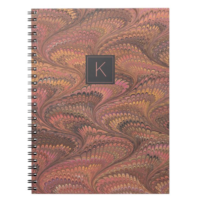 Élégant Carnet en marbre Brown rose (Devant)