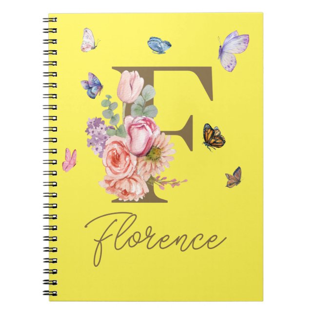 Élégant Carnet initial de papillon (Devant)