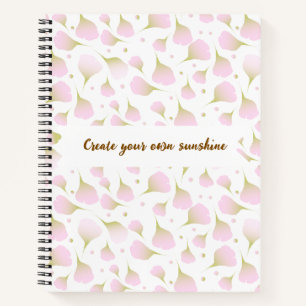 Élégant Carnet Rose Poudré Monogramme Fleurs
