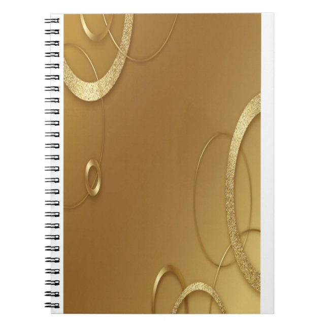 Elégant Carnet Spiral Gold Design (Devant)