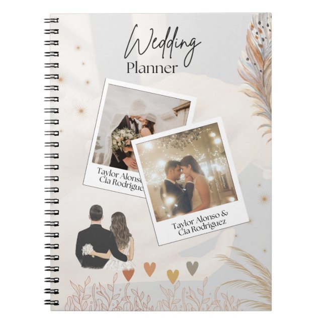 Élégant Carnet Wedding planner multi-photo (Devant)