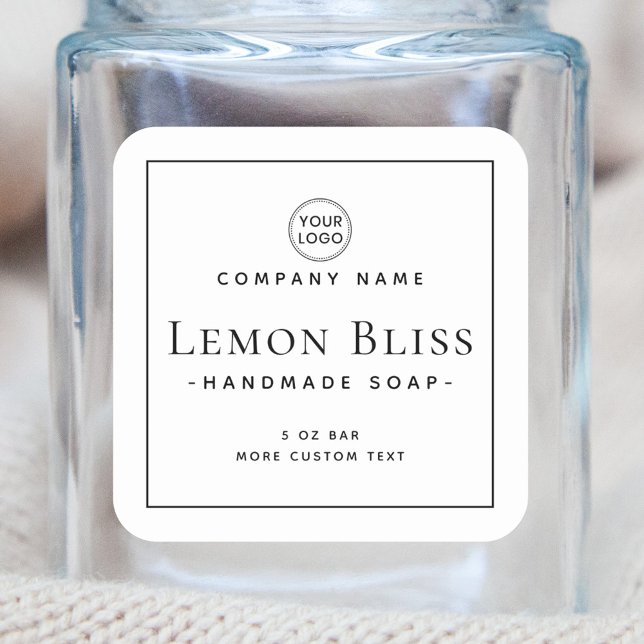 Élégant carré minimaliste moderne étiquette produi (Créateur téléchargé)