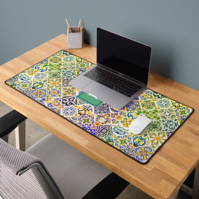 Elégant carrelage vert méditerranéen sicilien (Bureau 2)