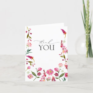 Elégant Carte de remerciements d'aquarelle rose