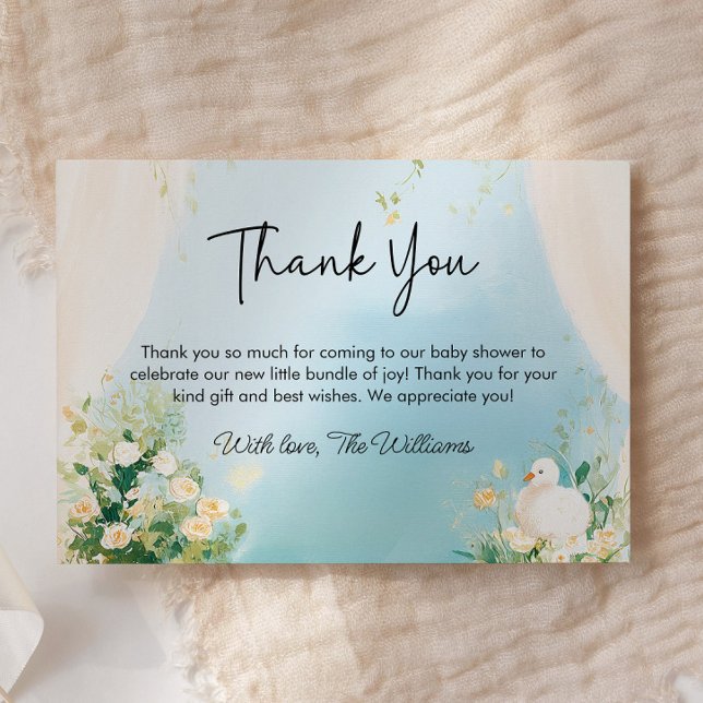 Élégant Carte de remerciements de Baby shower de c (Swan Baby Shower Thank You Card)