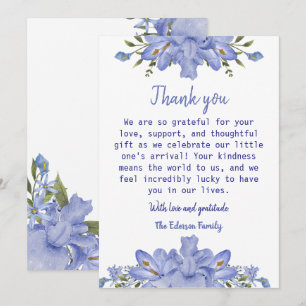 Elégant Carte de remerciements de Baby shower Flor