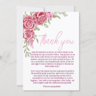 Élégant Carte de remerciements de Baby shower Flor