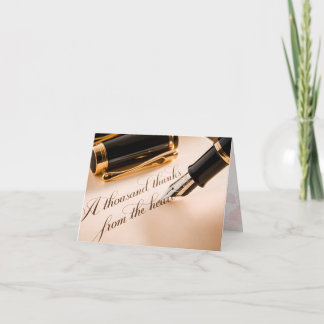 Élégant Carte de remerciements de calligraphie or