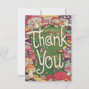 Élégant Carte de remerciements de champignons magi