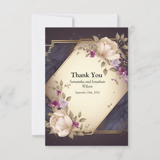Elégant Carte de remerciements de fleurs blanches  (Devant)