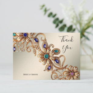 Élégant Carte de remerciements de fleurs de bijoux
