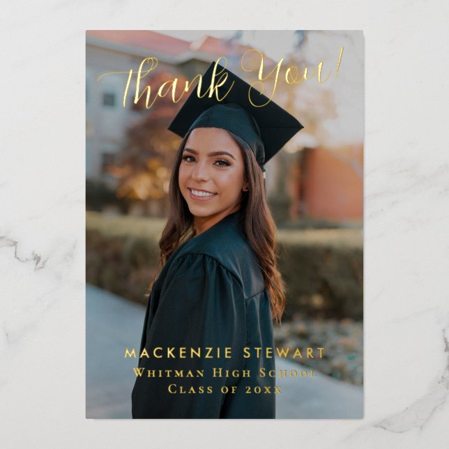 Élégant Carte de remerciements de remplissage phot (Recto)