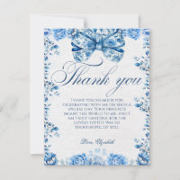 Élégant Carte de remerciements de script de Bow Fl