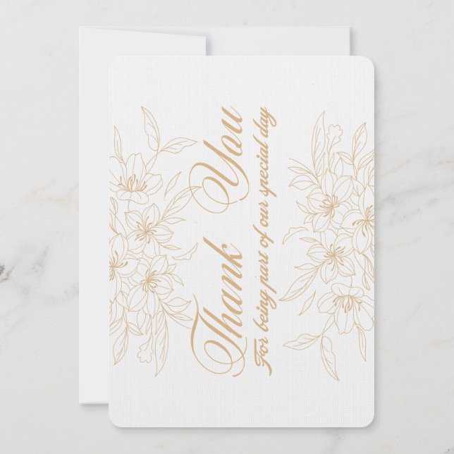 Elégant Carte de remerciements Floral - Appre Pers (Dos)