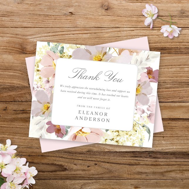 Elégant Carte de remerciements Floral Aquarelle (Créateur téléchargé)