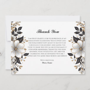 Élégant Carte de remerciements Floral Graduation