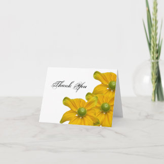 Élégant Carte de remerciements Floral Jaune