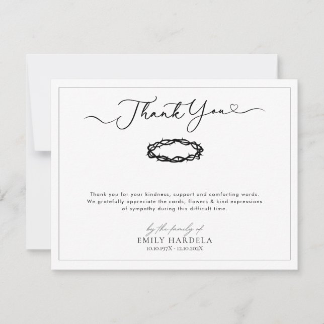 Elégant Carte de remerciements funéraire bleu doré (Devant)