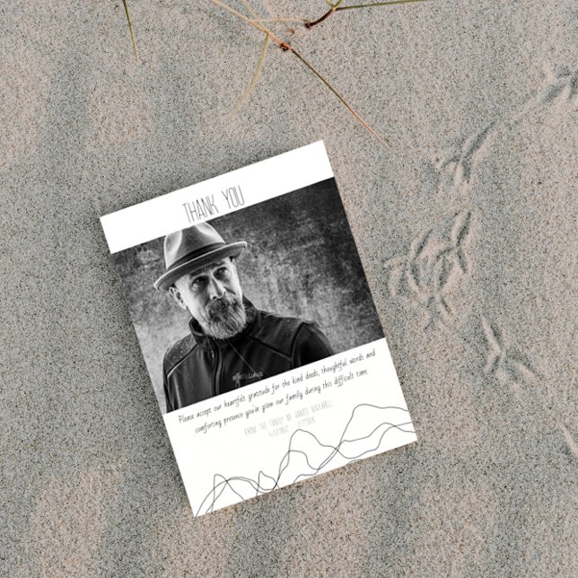 Élégant Carte de remerciements funéraire moderne (Créateur téléchargé)