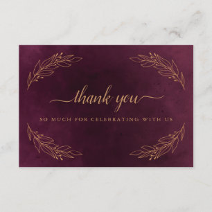 Elégant Carte de remerciements Mariage Bourgogne e