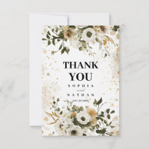 Élégant Carte de remerciements Mariage floral