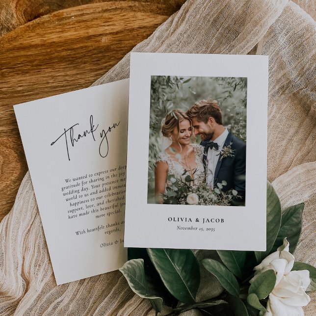 Élégant Carte de remerciements Mariage moderne (Créateur téléchargé)