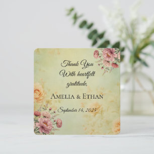 Élégant Carte de remerciements Mariage plat
