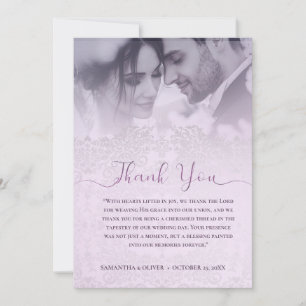 Élégant Carte de remerciements Mariage rose