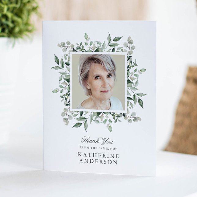 Élégant Carte de remerciements photo du Mémorial d (Créateur téléchargé)