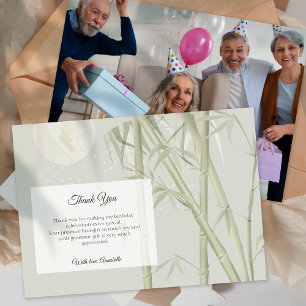 Elégant Carte de remerciements photo en bambou ori