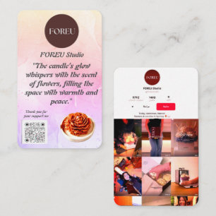 Élégant Carte de visite à bougies florales - FOREU