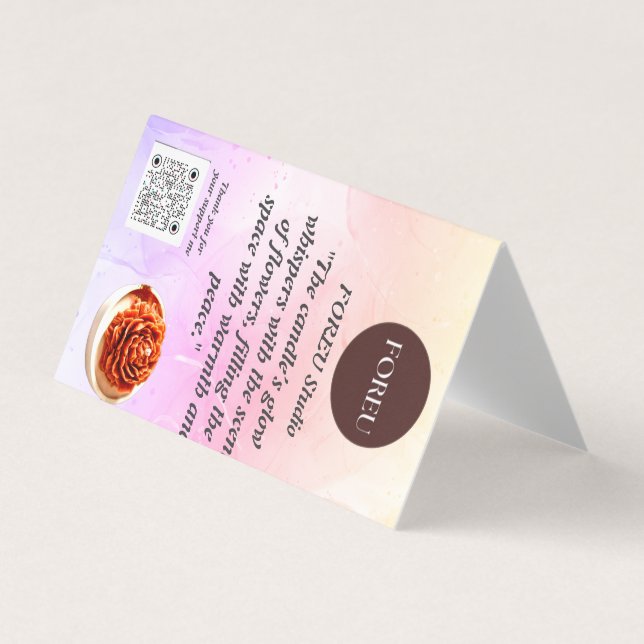 Élégant Carte de visite à bougies florales - FOREU (Devant)