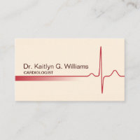 Élégant carte de visite cardiologue à ondes ECG