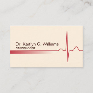 Élégant carte de visite cardiologue à ondes ECG
