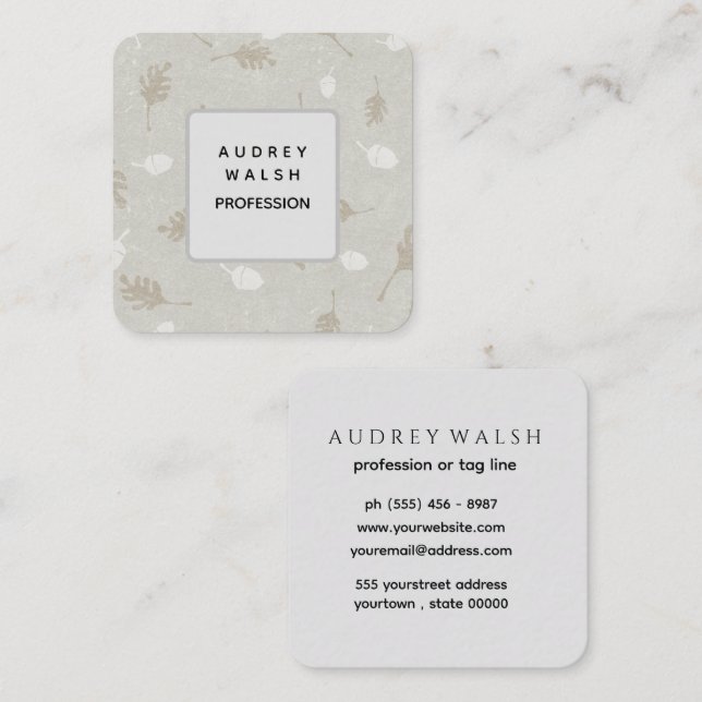 Élégant Carte de visite Carré Conception entrepren (Devant / Derrière)